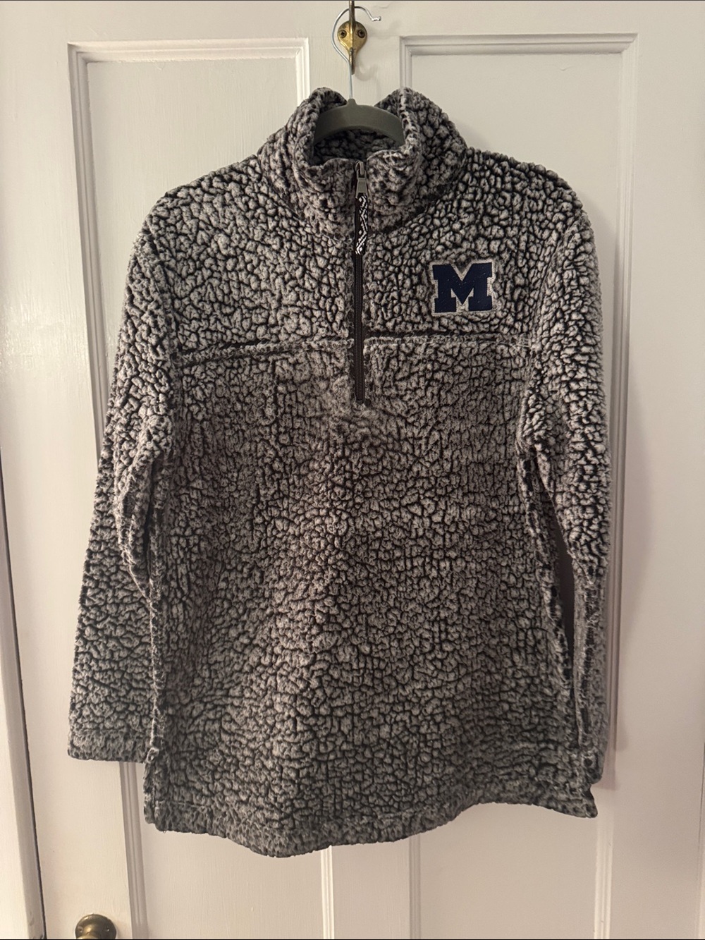 University of Michigan boxercraft Gray Sherpa Quarter-Zip